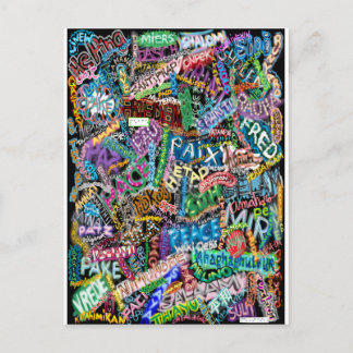 落書きピースカード ポストカード