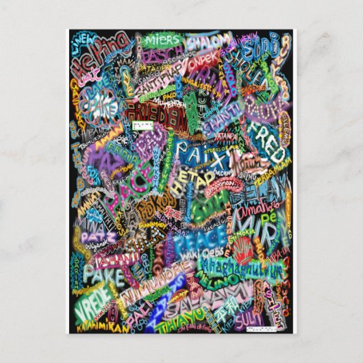 落書きピースカード ポストカード (正面)