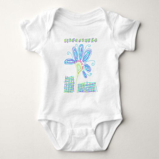 落書きフラワー抽象芸術ウェアラブルアート Tシャツ (正面)