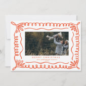 落書きフレームのホリデー写真カード 招待状 (正面)