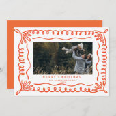 落書きフレームのホリデー写真カード 招待状 (正面/裏面)