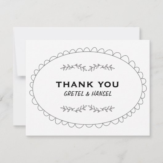 落書きフレームは感謝していしています サンキューカード (正面)