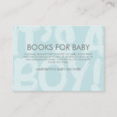 落書きブルーベビーシャワー予約のリクエストをもたらす エンクロージャーカード (正面)