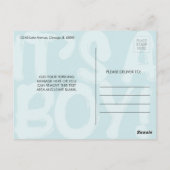 落書きブルーベビー誕生発表葉書 ポストカード (裏面)