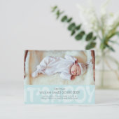 落書きブルーベビー誕生発表葉書 ポストカード (スタンド正面)