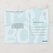 落書きブルーベビー誕生発表葉書 ポストカード (裏面)