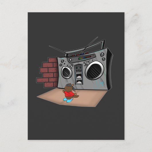 落書きブームボックスブレークダンスマンガ ポストカード (正面)