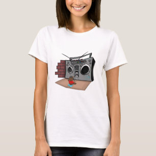 落書きブームボックスブレークダンスマンガ Tシャツ