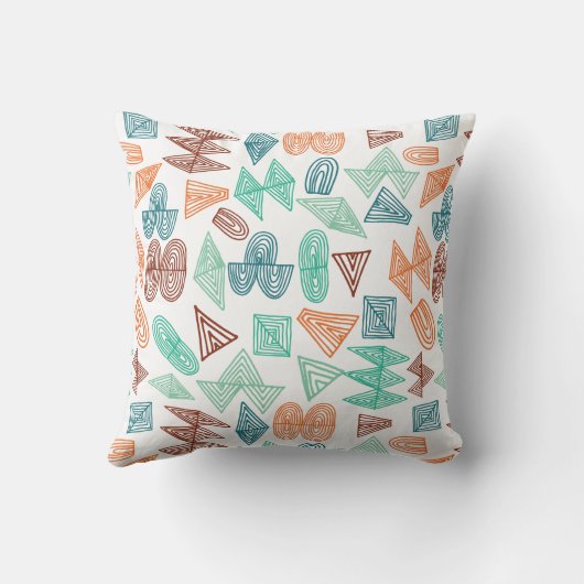 落書きライン抽象的な形のパターン（の模様が）あるな枕 クッション (裏面)