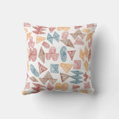 落書きライン抽象的な形のパターン（の模様が）あるな枕 クッション (裏面)