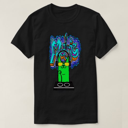 落書きラップの猫 Tシャツ (デザイン正面)
