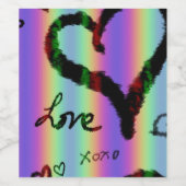 落書きラブクソハートストライプ食品ラベルセット ワインラベル (シングルラベル)