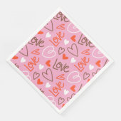落書きラブハート紙ナプキン (コーナー)