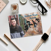 落書きレンガの壁のグラード発表フォトカード 招待状