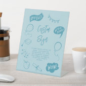 落書き予測できなの卒業式パーティーブルーカスタムの看板 台座サイン (インサイチュ)