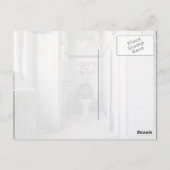 落書き付きの老朽化したバスルーム ポストカード (裏面)