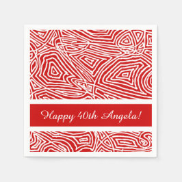 落書き印刷（赤） スタンダードカクテルナプキン