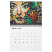 落書き壁の自転車 カレンダー (2月 2026)