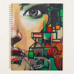 落書き壁の自転車 プランナー手帳