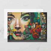 落書き壁の自転車 ポストカード (正面/裏面)