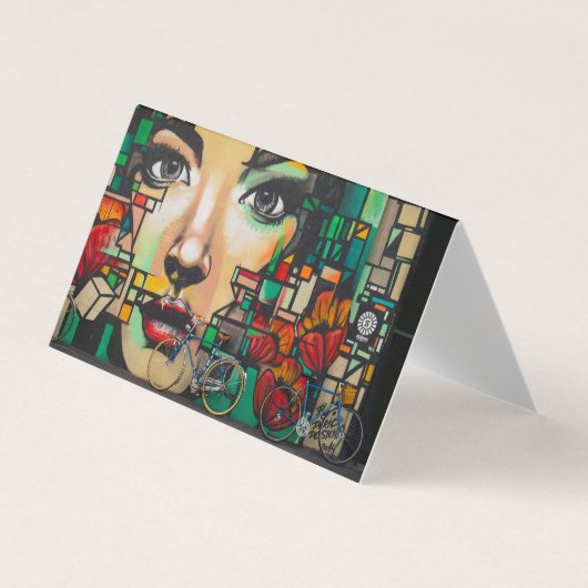 落書き壁の自転車 名刺 (正面)