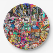 落書き壁コラージュ ペーパープレート (正面)