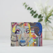 落書き女性 ポストカード (スタンド正面)