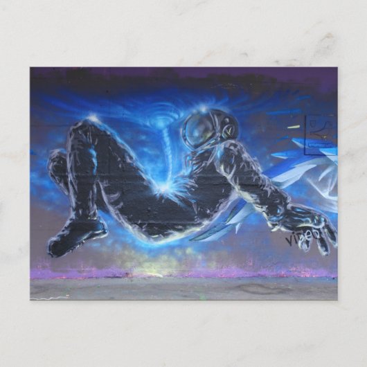 落書き宇宙飛行士 ポストカード (正面)