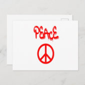 落書き平和と赤い平和のサイン ポストカード (正面/裏面)