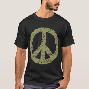 落書き平和シンボル – カーキ Tシャツ