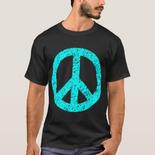落書き平和シンボル – シアン Tシャツ