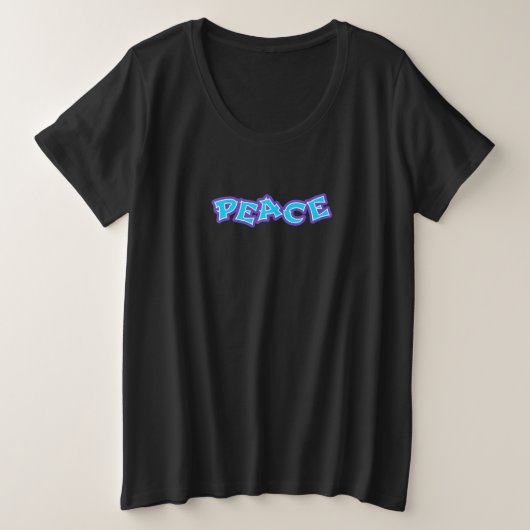 落書き平和 プラスサイズTシャツ (デザイン正面)