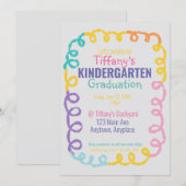 落書き幼稚園卒園パーティー招待状 招待状 (正面/裏面)