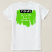 落書き強さ – "Fac Depression."スクリプト Tシャツ (デザイン裏面)