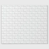 落書き愛 |白黒 ラッピングペーパー (フラット)