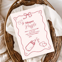 落書き手描きリボン赤ちゃんシャワーおむつくじ