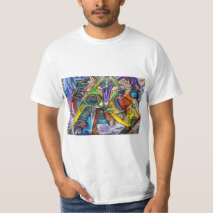 落書き抽象芸術アート Tシャツ