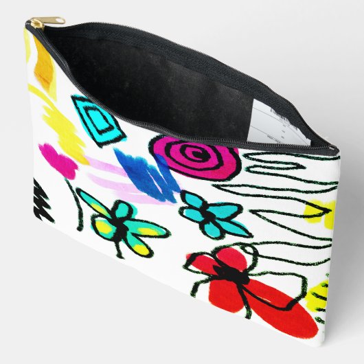 落書き抽象芸術デジタルアート アクセサリーポーチ (見開き)