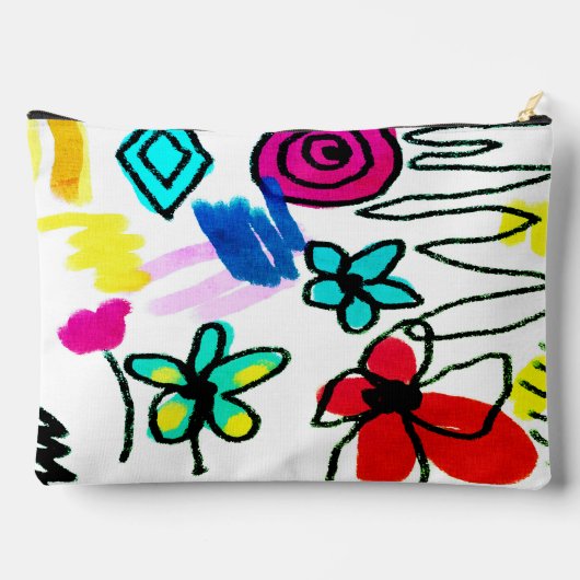 落書き抽象芸術デジタルアート アクセサリーポーチ (裏面)