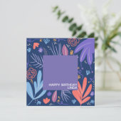 落書き植物 花柄 イラスト カード (スタンド正面)