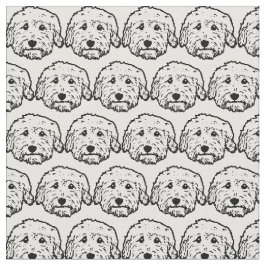 落書き犬の生地- Goldendoodle、Labradoodle、 ファブリック