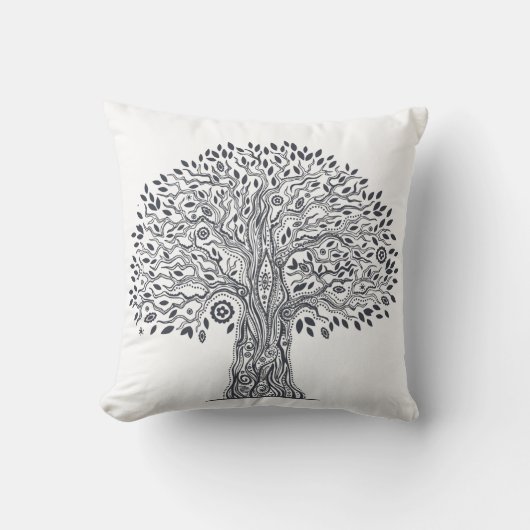 落書き生命の樹 クッション (正面)