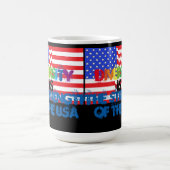 落書き米国の多様性は強さアメリカです コーヒーマグカップ (中央)