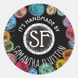 落書き糸の編み物は愛で手作りのクロシェ ラウンドシール