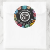 落書き糸の編み物は愛で手作りのクロシェ ラウンドシール (バッグ)