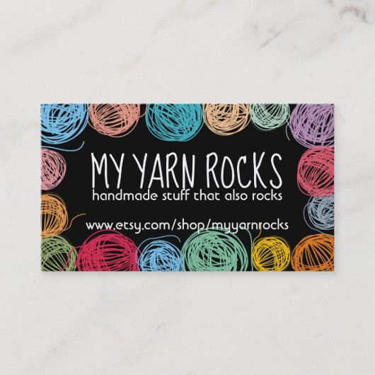 落書き糸編み物のクロシェの名刺 名刺 (正面)