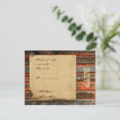 落書き素朴ハート応答カード付きバーンドウッド 出欠カード (スタンド正面)