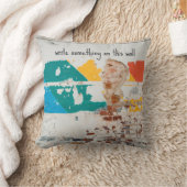 落書き絵を描付き古い壁 クッション (ブランケット)