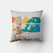 落書き絵を描付き古い壁 クッション (裏面)