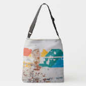 落書き絵を描付き古い壁 クロスボディバッグ (裏面)